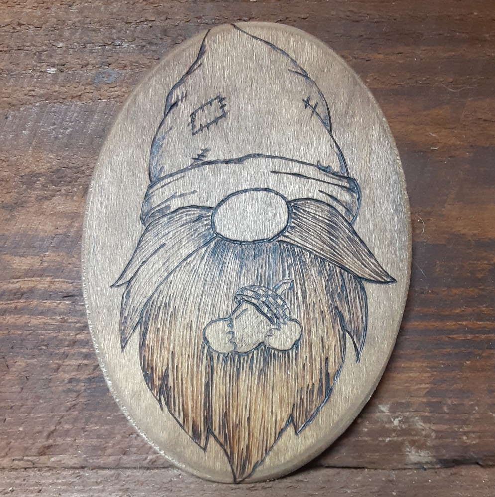 Woodburnt plaque